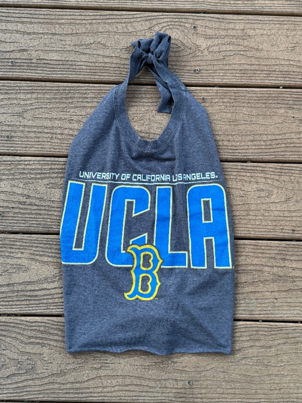 UCLA Bruins Reworked halter top charcoal one size